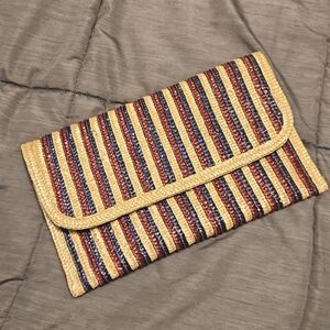 NWT 1970s Straw Clutch